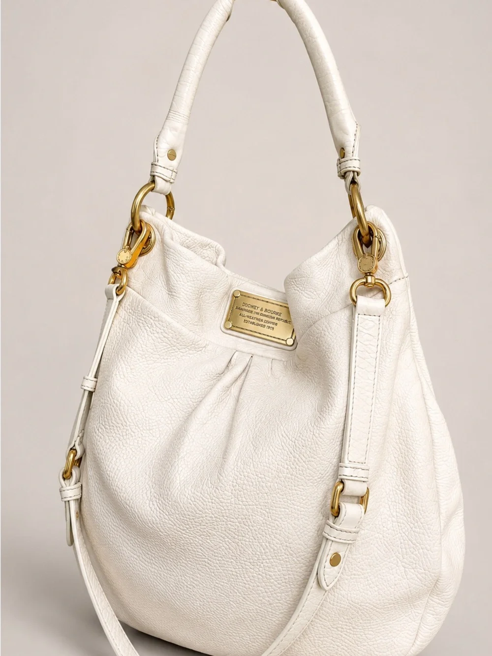 Marc by Marc Jacobs Standard Supply Workwear Hobo White Pebbled Leather Bag